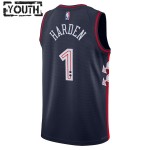 Maillot NBA Philadelphia 76ers James Harden Nike 2023-24 City Edition Navy Swingman - Enfant